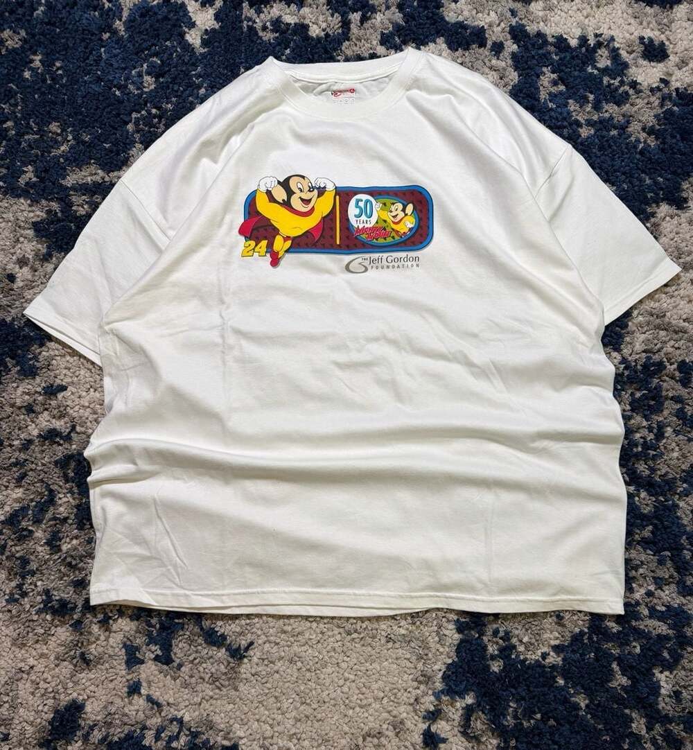 Vintage Jeff Gordon Foundation Mighty Mouse 50 Years NASCAR T-Shirt